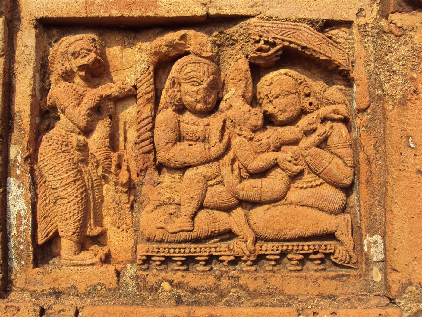 Illustrative photo: terracotta relief work on the Jor Bangla temple at Bishnupur, West Bengal